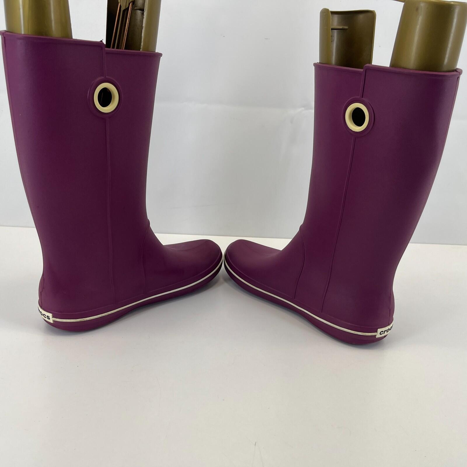 Crocs Women's Crocband Jaunt Wellies in Purple Festival Rain Tall Boots size 7
