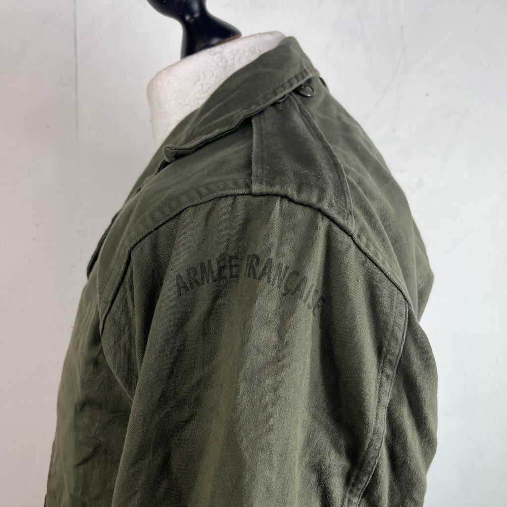 Vintage 1983 Socovet French Army Jacket Fatigue Smock Olive Green size 92C (M)