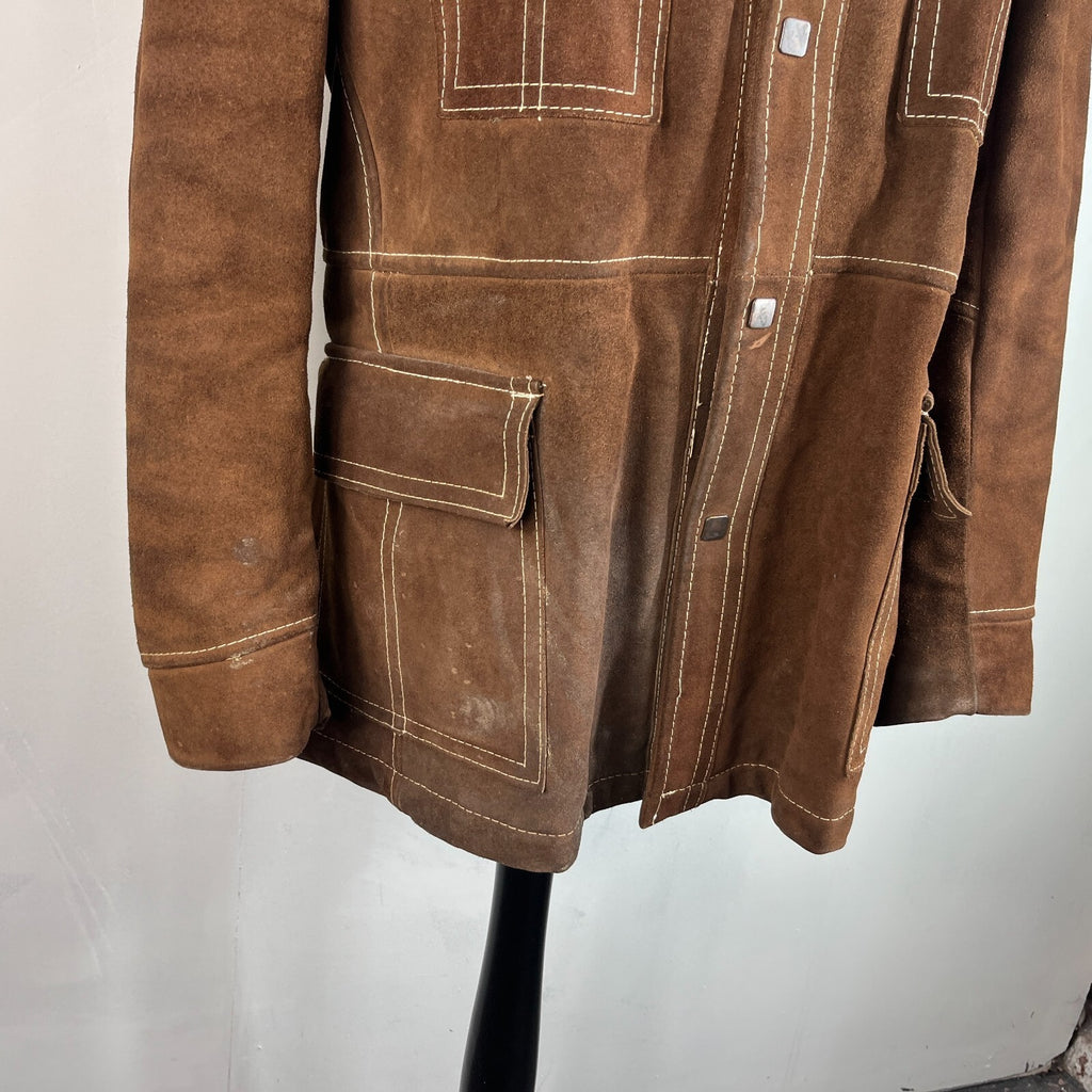 Vintage Excelled Heavy Suede Leather Rugged Wear Jacket size 44 Made in Canada
