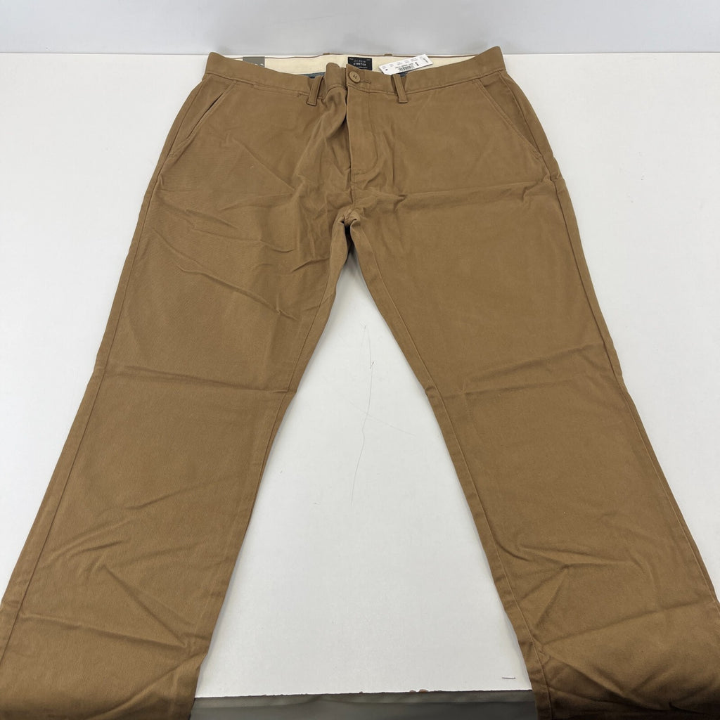 J Crew 250 Skinny Fit Stretch Chino Trousers in Brown W34" L32" New with Tags