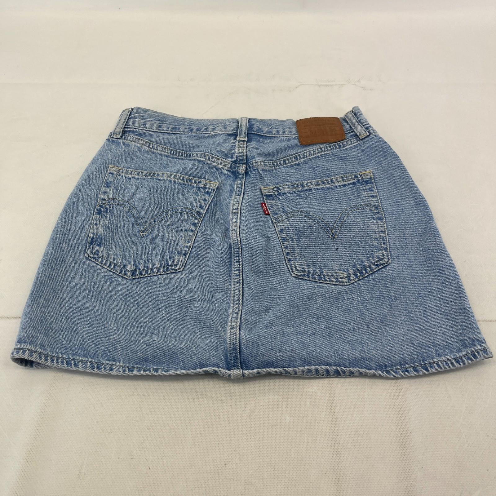 Levi's Ribcage Skirt Premium Big E Mid Blue - W29" Length 15"