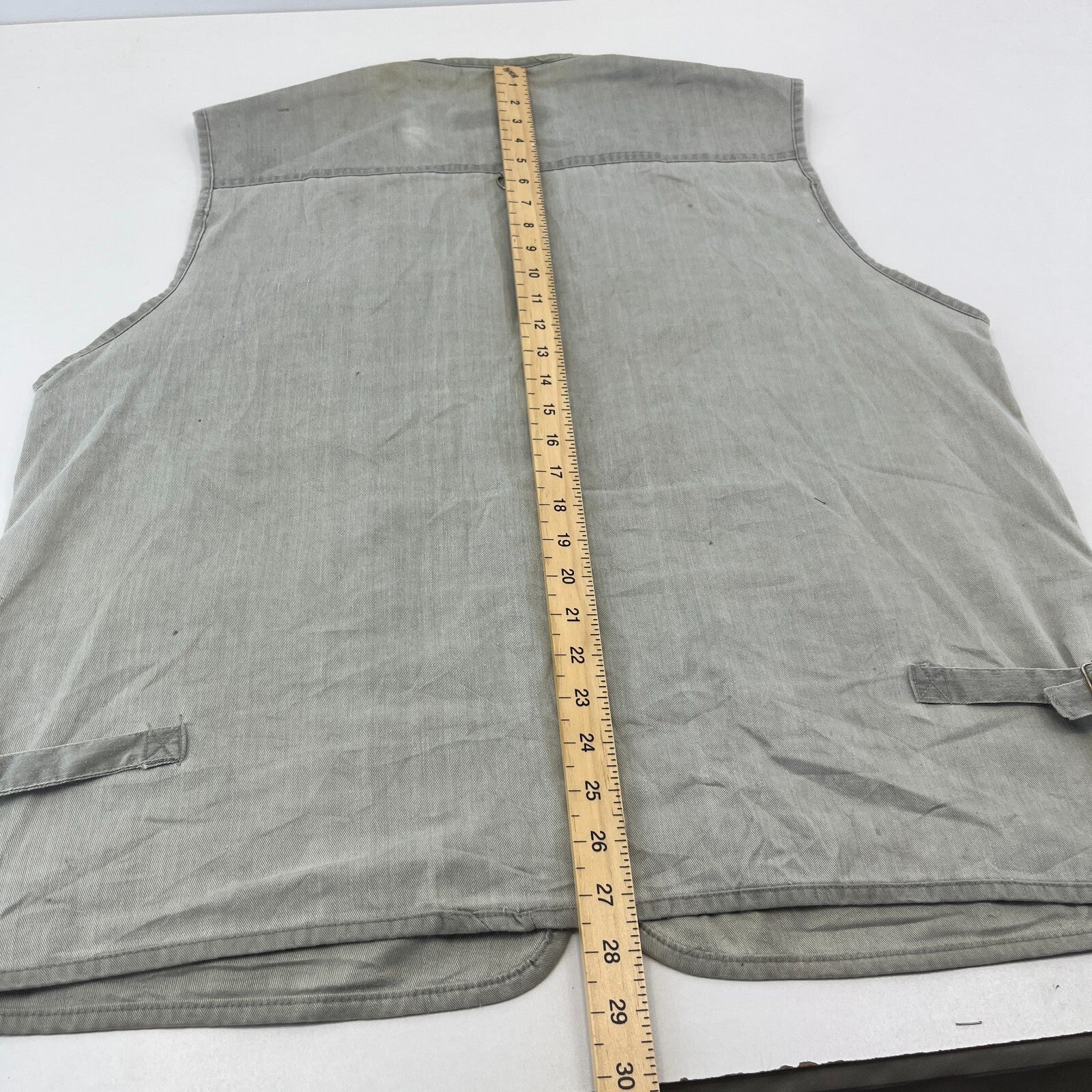Duke Biaud Men's Grey Denim Waistcoat Hunting Fishing Multi Pocket Gilet size XL