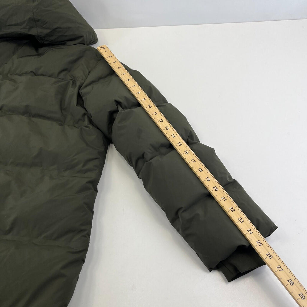 Sweaty Betty Nimbus Mid Waterproof Down Puffer Coat Hooded Large/14 Olive Green