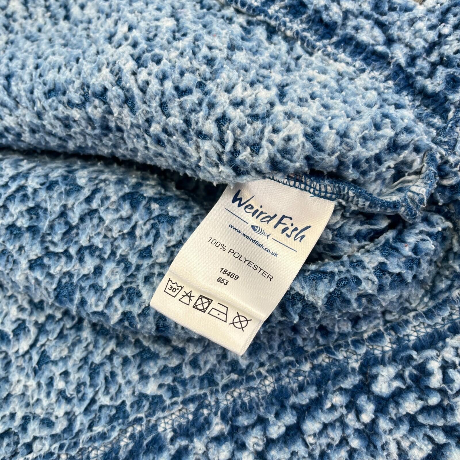 Weird Fish Women’s 1/4 Zip Sherpa Style Snug Fleece Pullover size 12 Blue