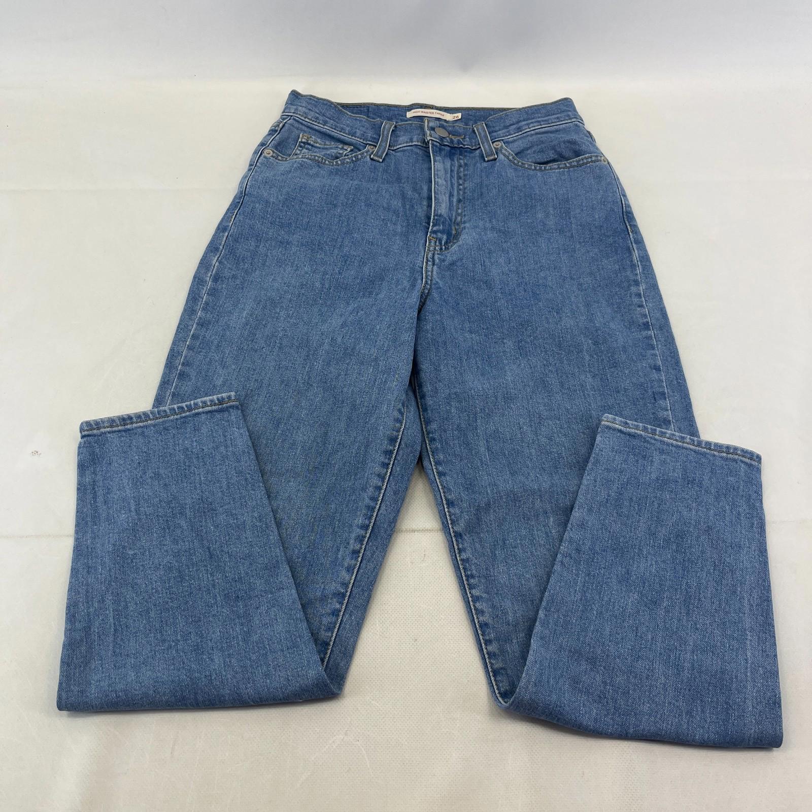 Levi's High Waisted Taper Jeans W26" L27" Levi Strauss Blue Denim
