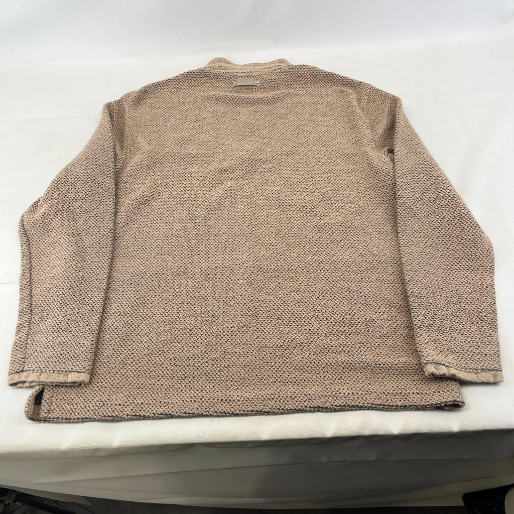 Weird Fish Macaroni Quarter Zip Fleece Jumper Heavy Pullover size XL Beige Brown