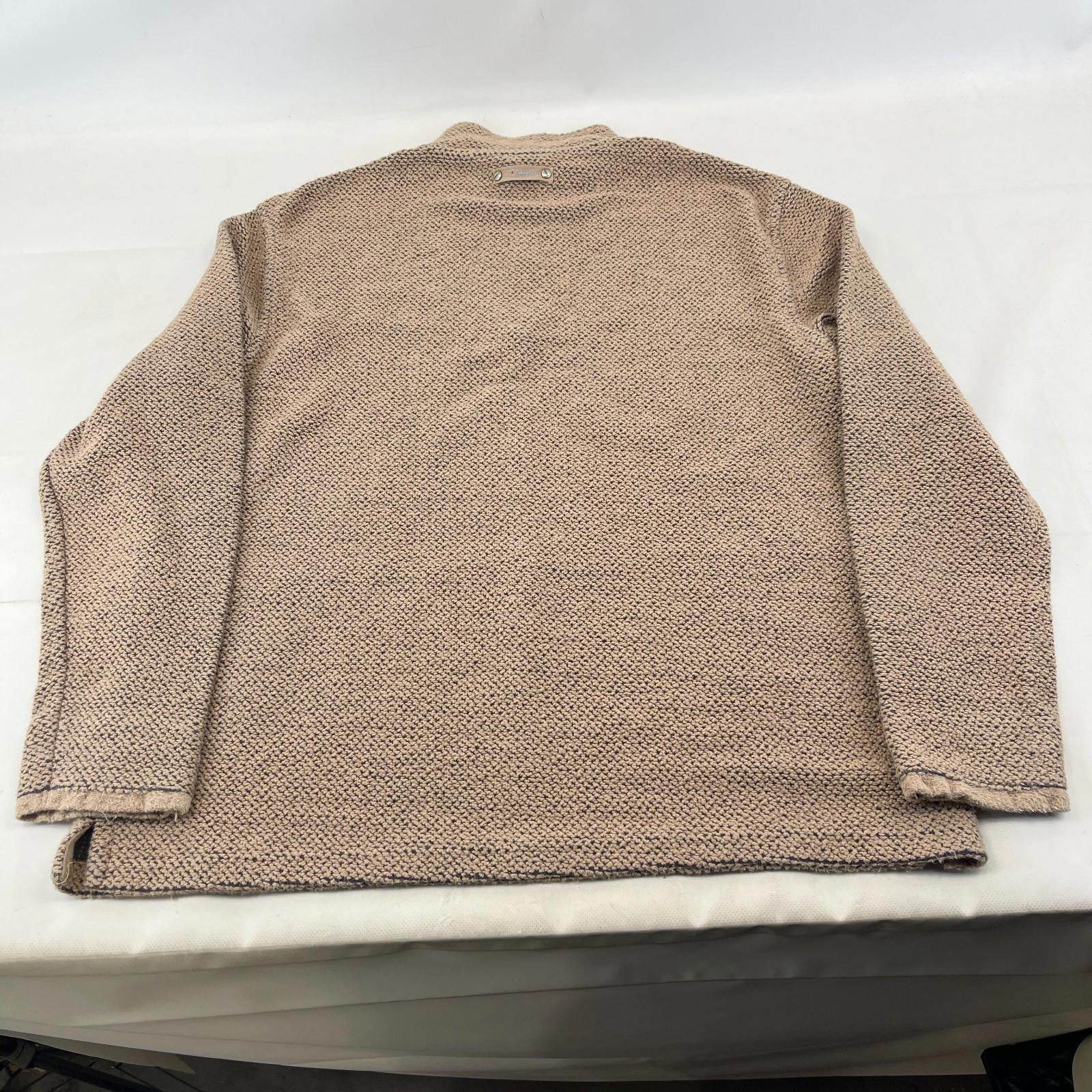 Weird Fish Macaroni Quarter Zip Fleece Jumper Heavy Pullover size XL Beige Brown