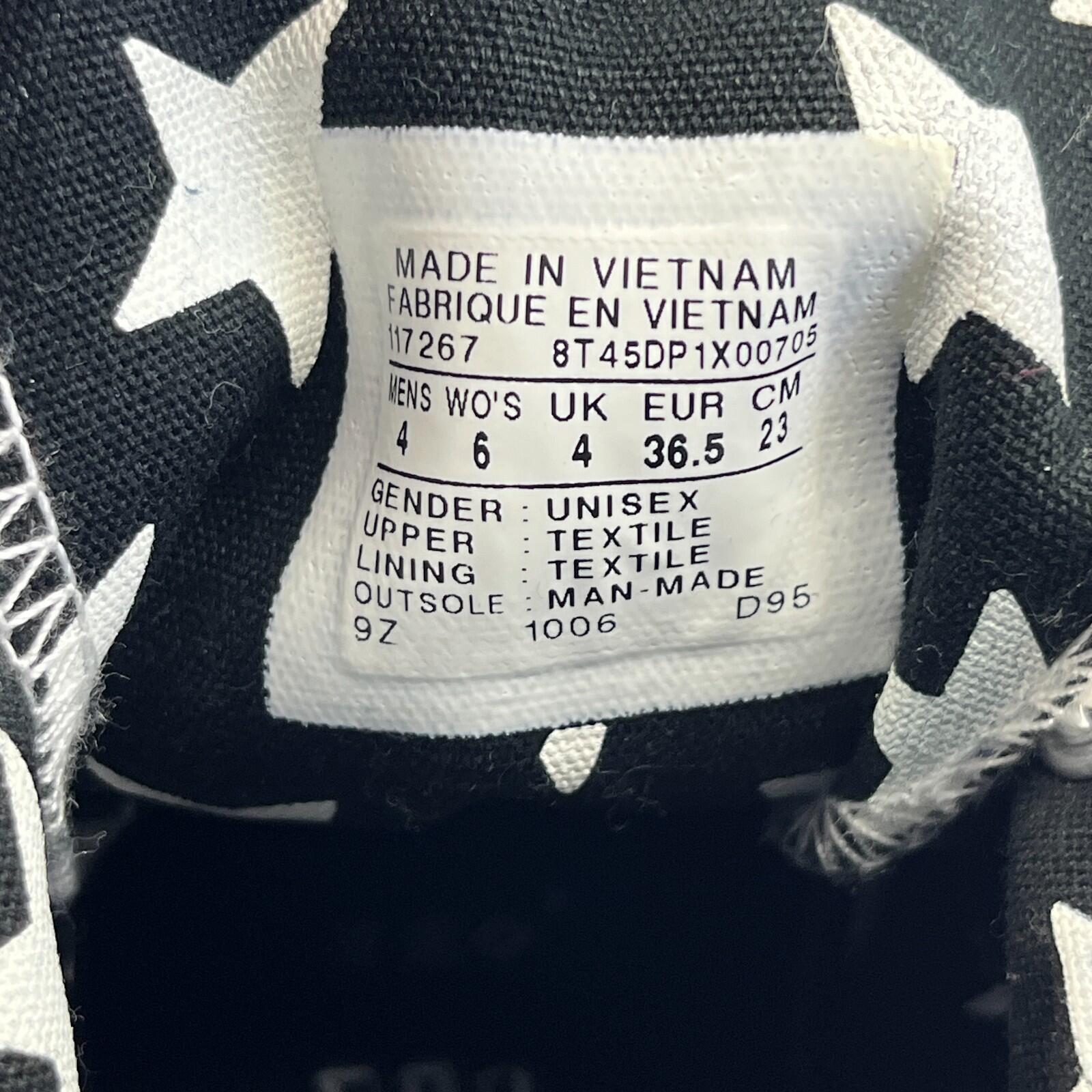 Converse X High Roll Top Trainers Black with White Stars size UK 4 EU 36.5