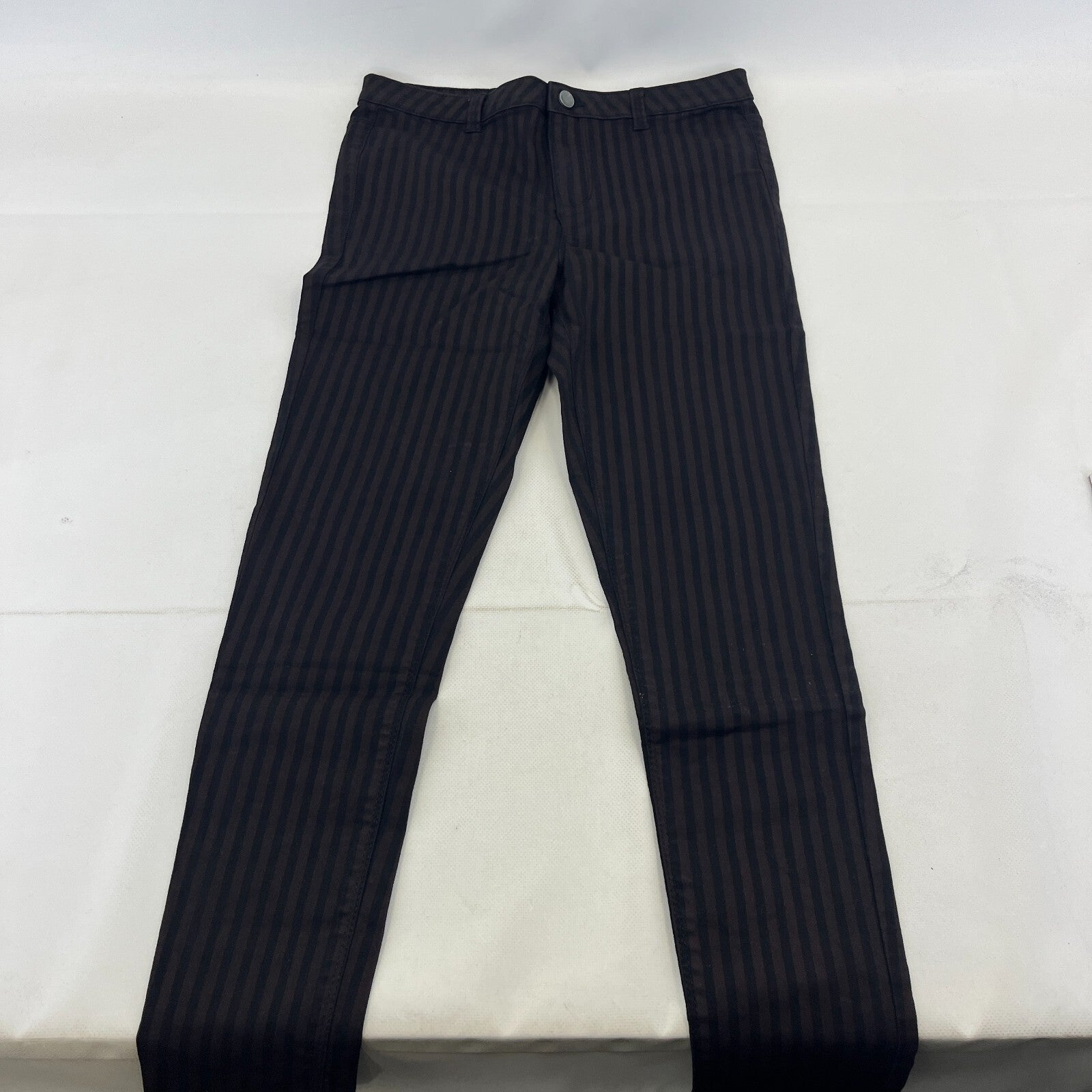 Clockhouse Womens Black/Purple Striped Jeans Cotton Blend Skinny size 40R NWOT