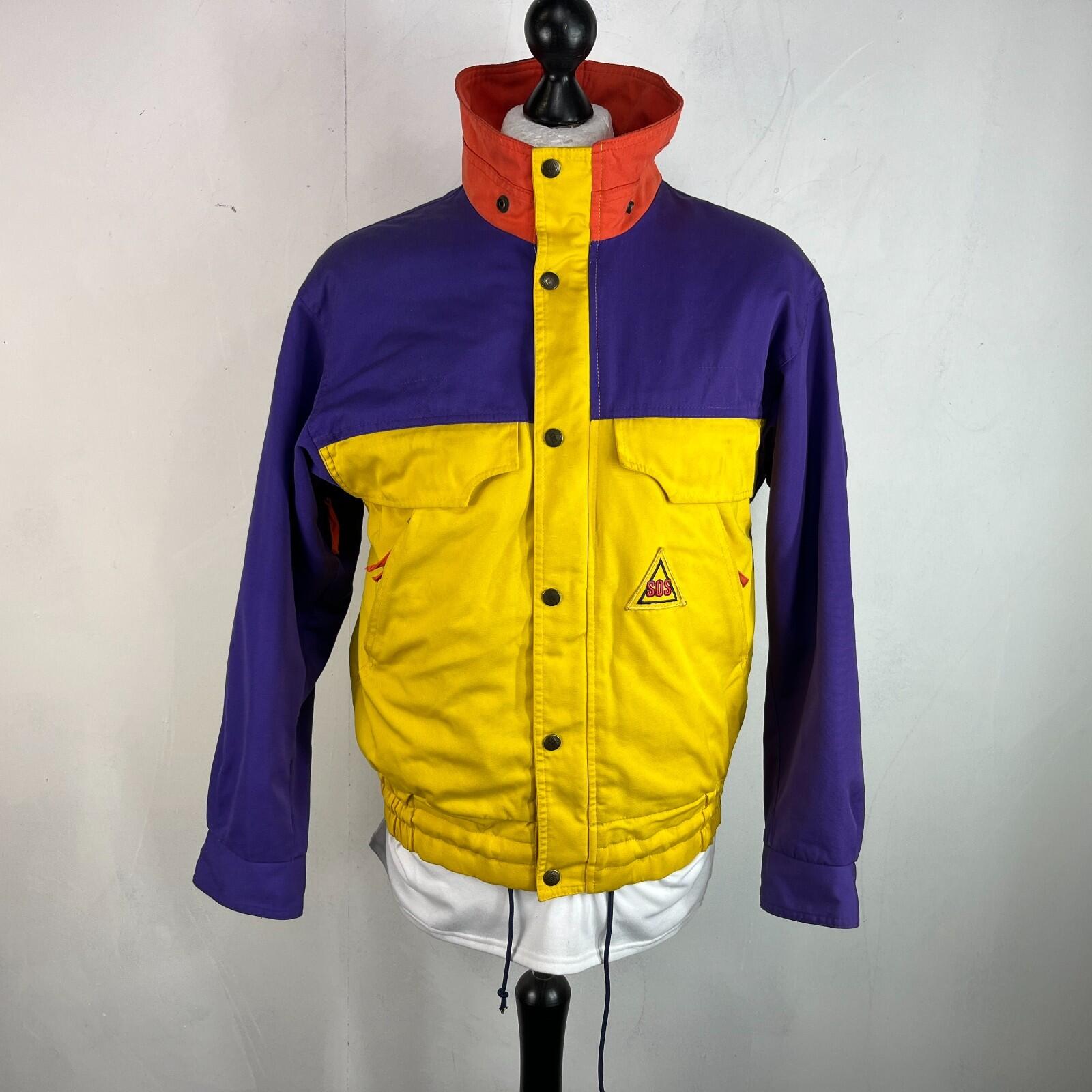 Vintage SOS Sportswear of Sweden Ski Jacket - Blue/Yellow Men's size Small