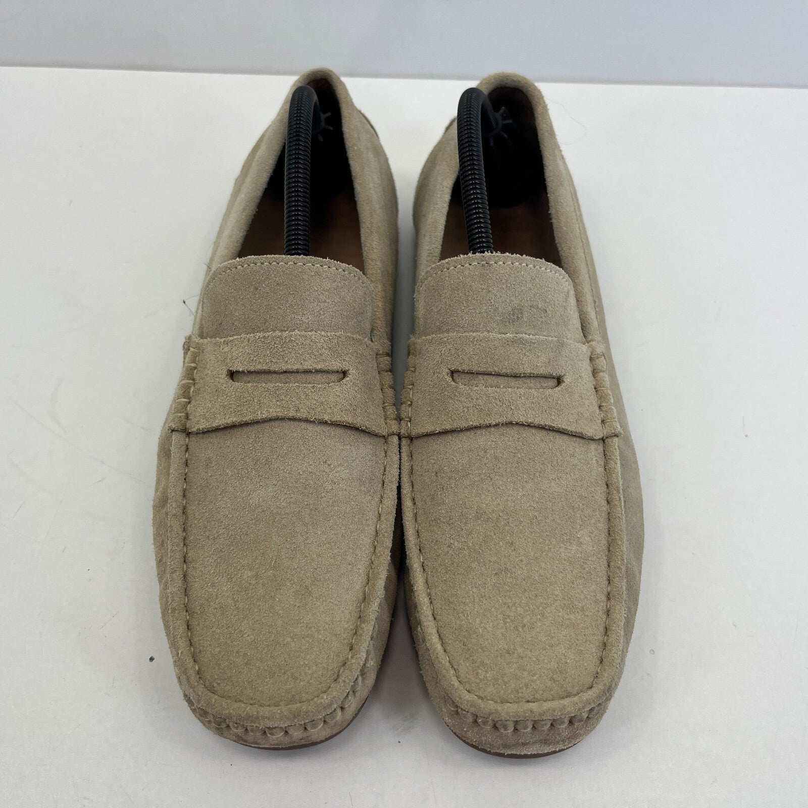 Chatham Parker Shoes Men’s Suede Leather Moccasin Loafers size 8 Beige