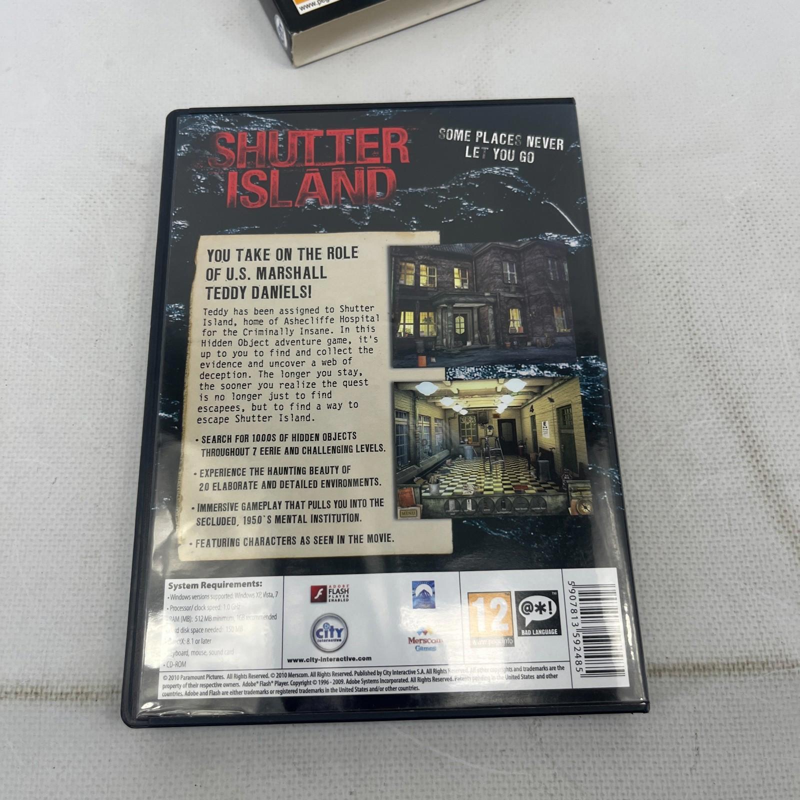 Shutter Island Adventure Game for PC CD-ROM Windows 2010 Edition with manual