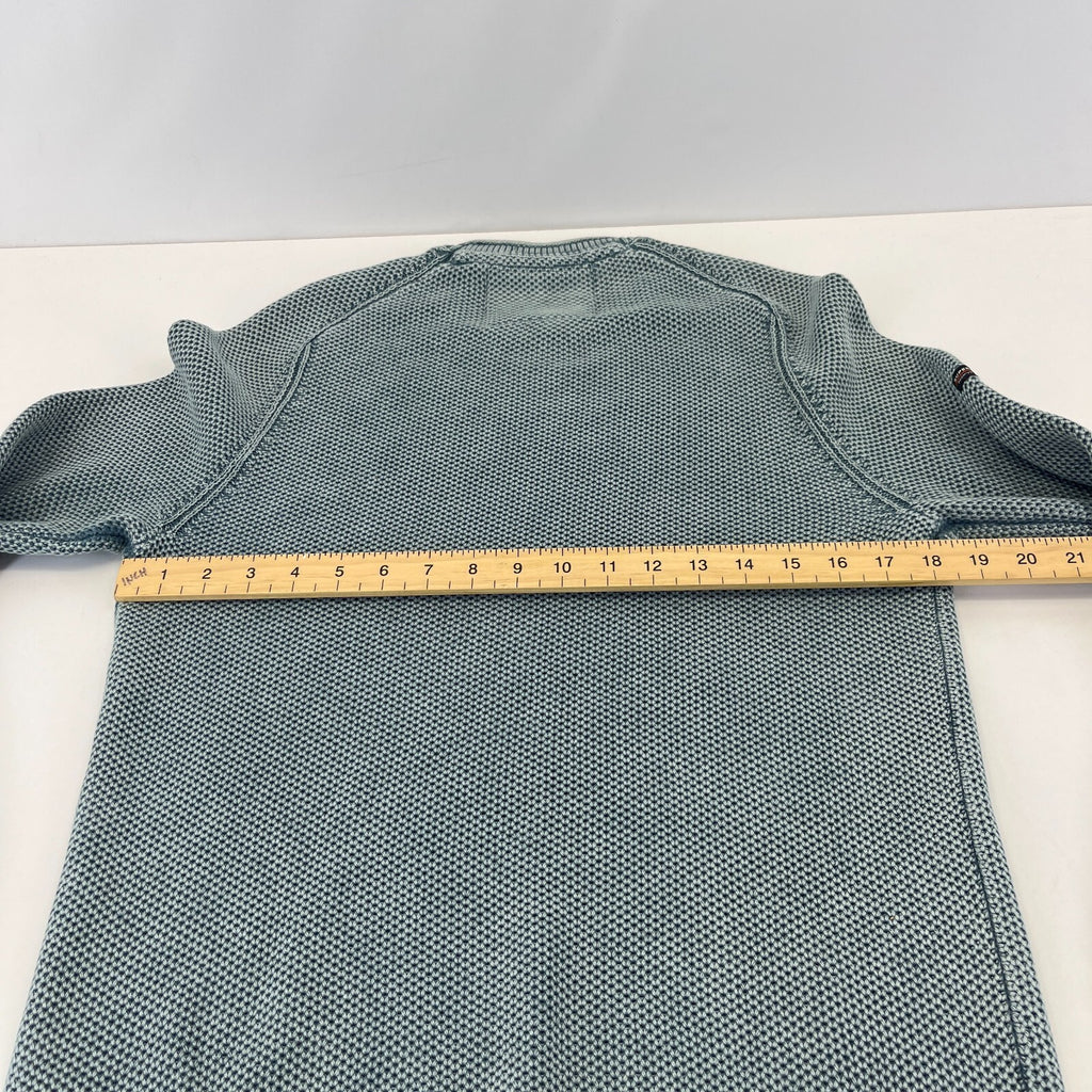 Superdry Mens Grey Waffle Knit Sweater 100% Cotton Pullover size M