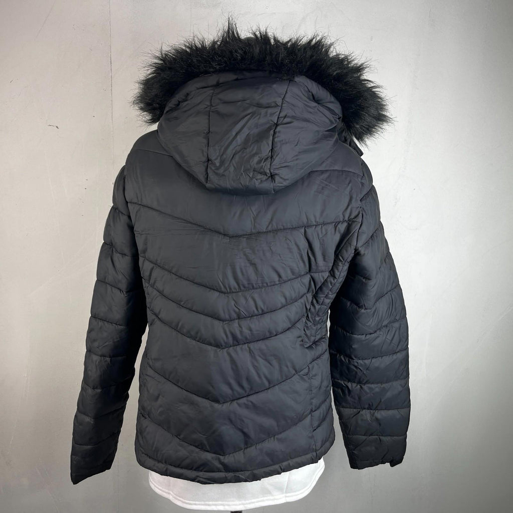 Superdry Original Fuji Puffer Jacket Women's Black Hooded UK size 18