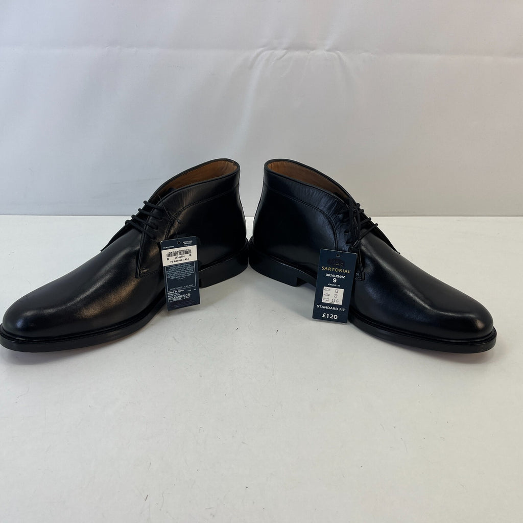 Marks and Spencer Sartorial Black Leather Smart Luxury Boots UK 9 RRP £120 - New