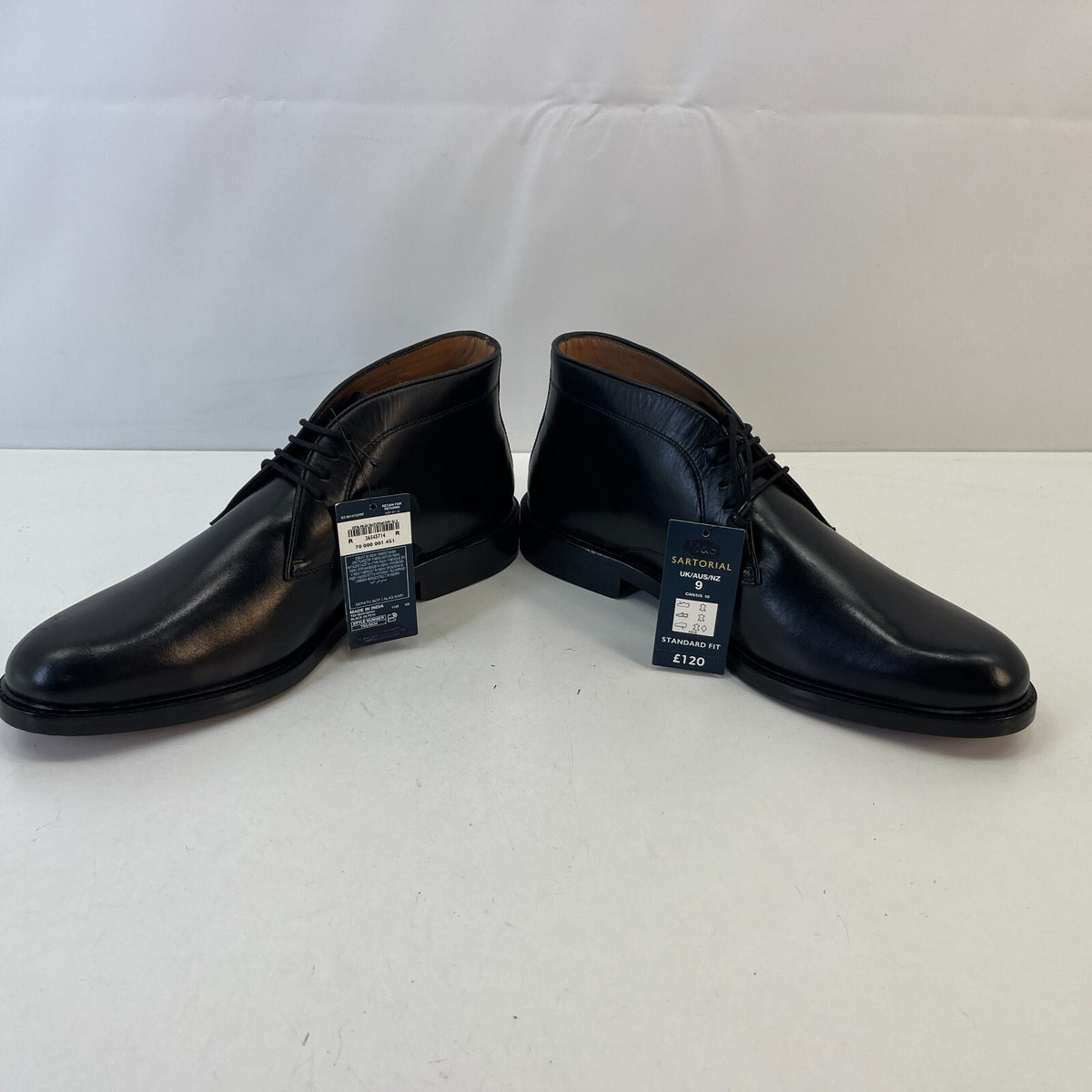 Marks and Spencer Sartorial Black Leather Smart Luxury Boots UK 9 RRP £120 - New