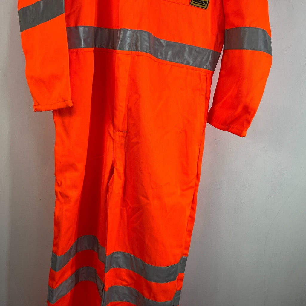 Hercules Men's Hi-Vis Orange Overalls Boiler Suit Coveralls size Large