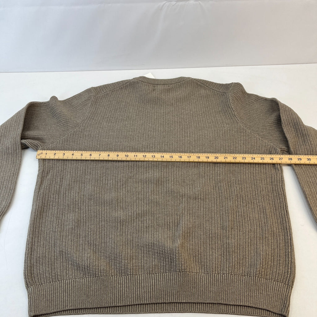 M&S Men's Cotton Blend Cable Knit Crew Neck Jumper Mushroom Beige Brown 3XL New