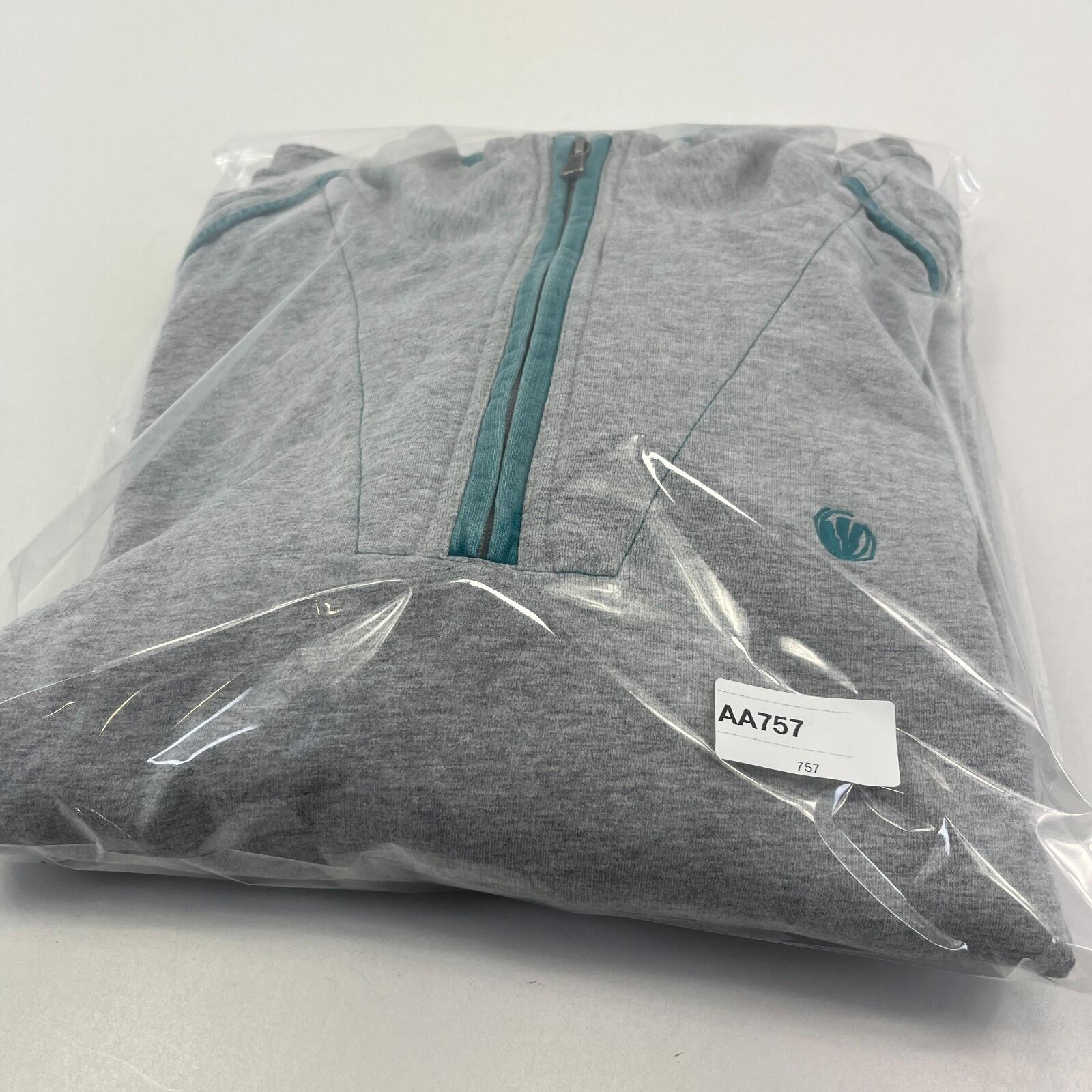 Fat Face Originals Men’s 1/4 Zip Fleece Pullover Grey & Teal size 2XL