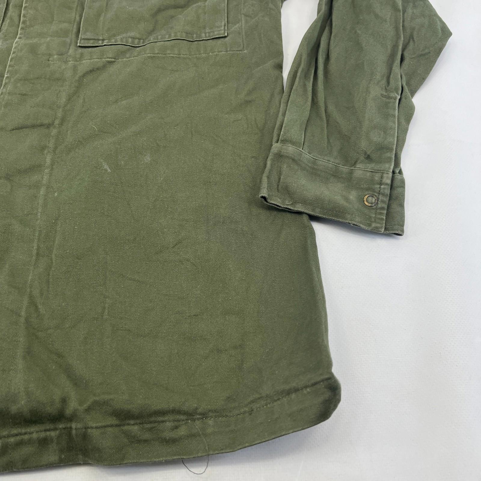 Vtg Dutch Army Combat Field Jacket size M Netherlands Issue Olive Green Fishing