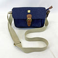 House of Tweed Navy Blue Medium Crossbody Satchel Bag Handbag Herringbone