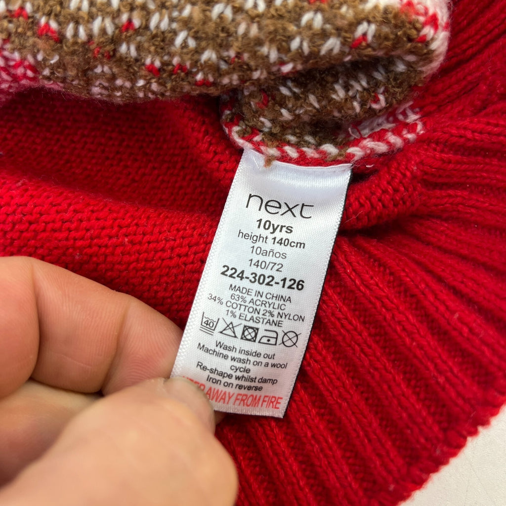 Next Kids Rudolph Christmas Fair Isle Knit Jumper Red Kids size 10 years