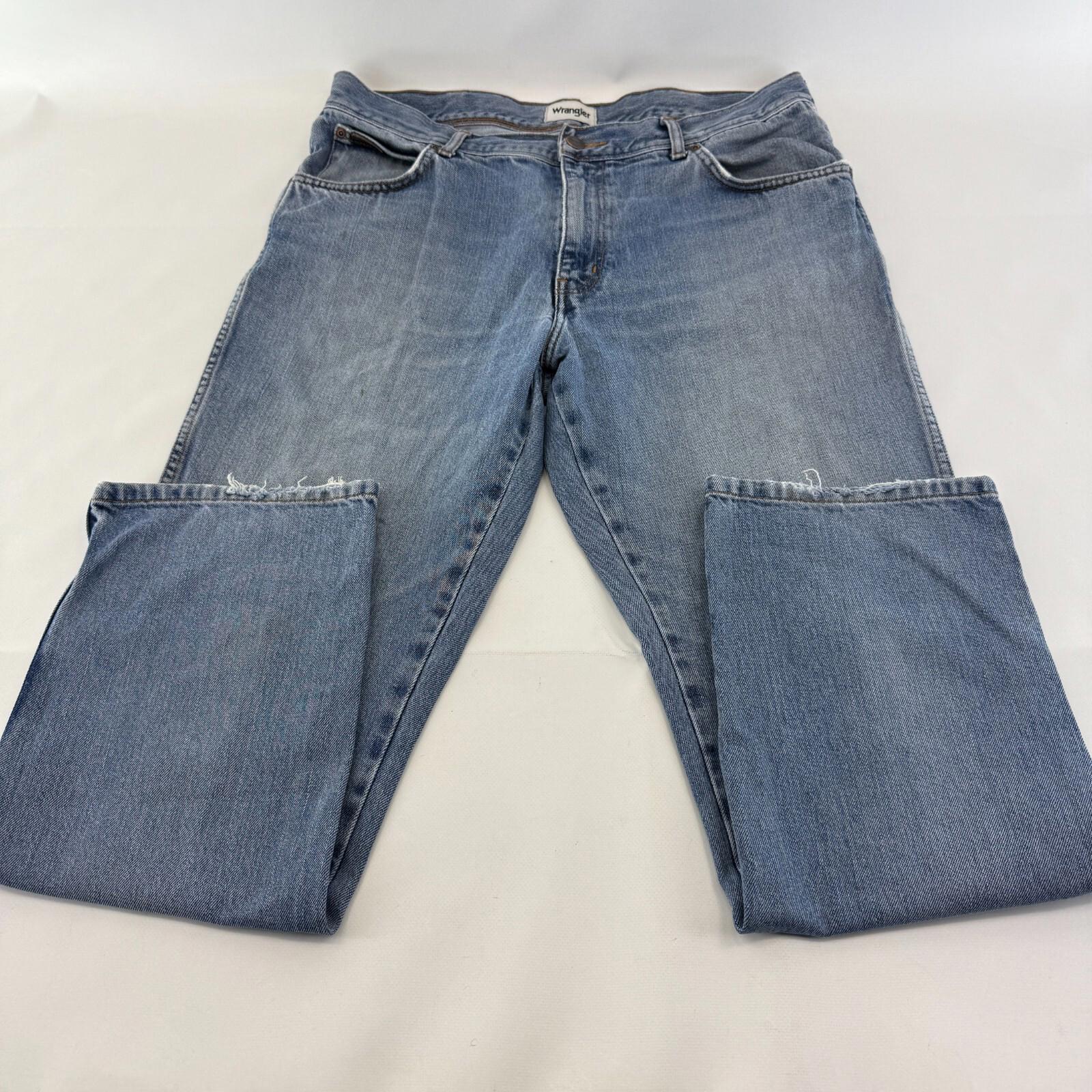 Wrangler Texas Jeans Men's Mid Blue Straight Regular 100% Cotton W36" L30"