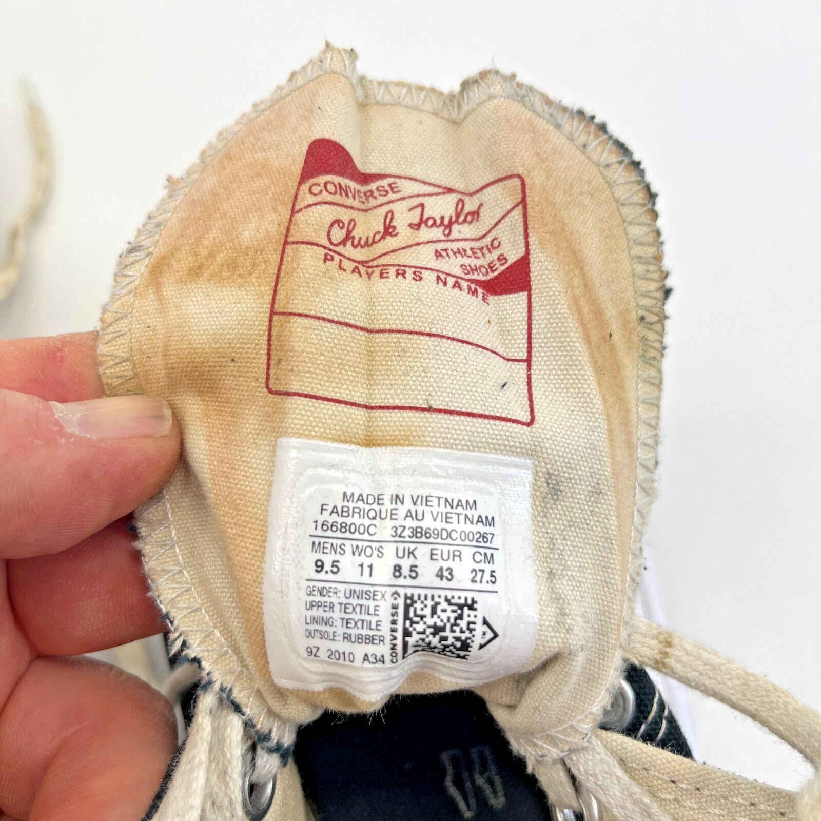 Converse Run Star Hike Hi Top Trainers Chunky Platform Black Canvas UK 8.5 EU 43