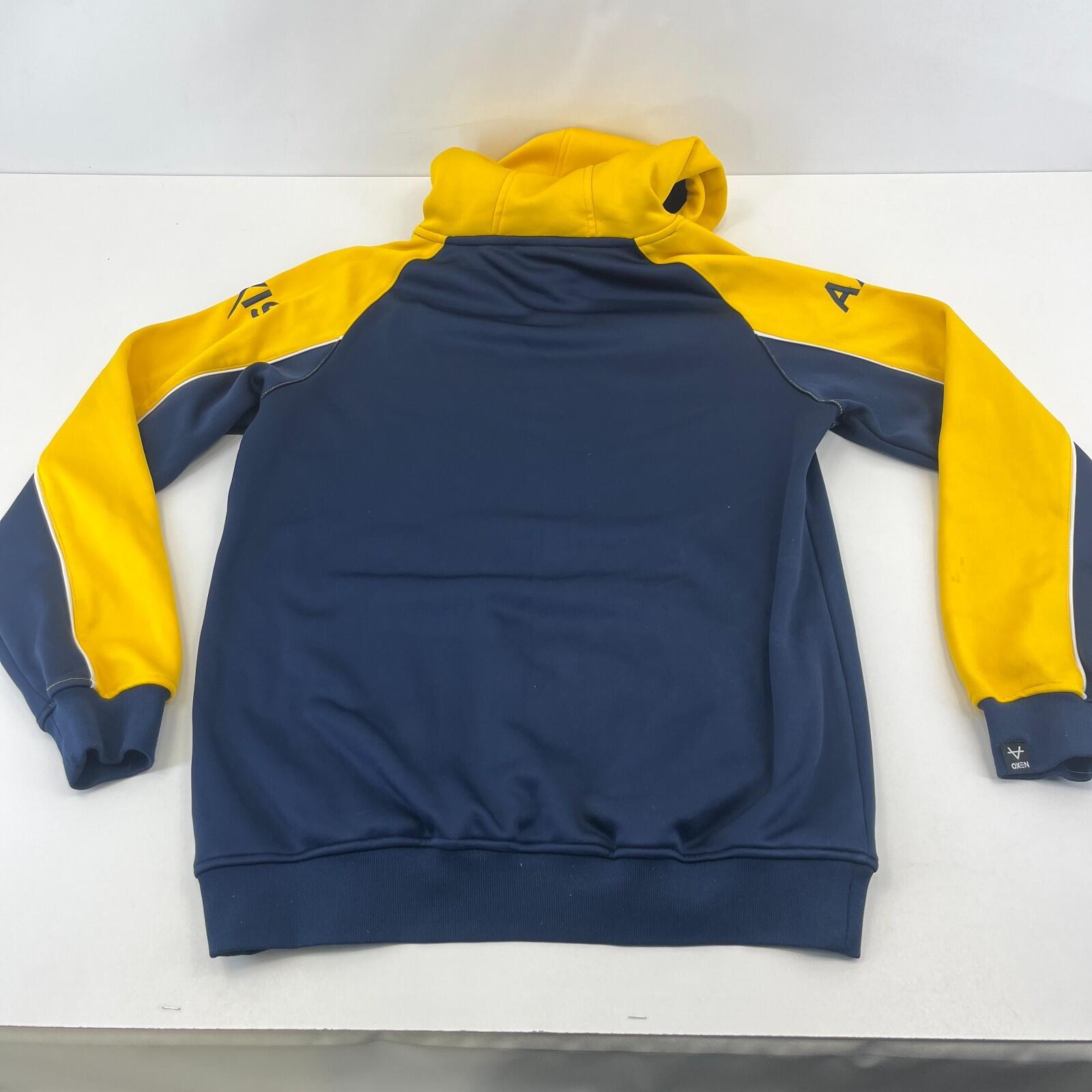 ISC Bradford Bulls Hoodie Rugby Mens size Large Pull Over Blue & Yellow