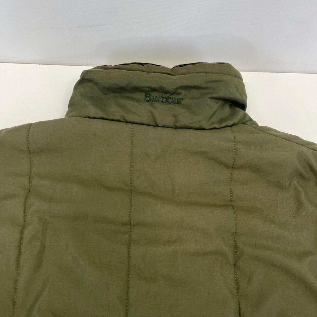 Barbour D922 Men’s Quilted Gilet size Large Green & Tartan Waistcoat England UK