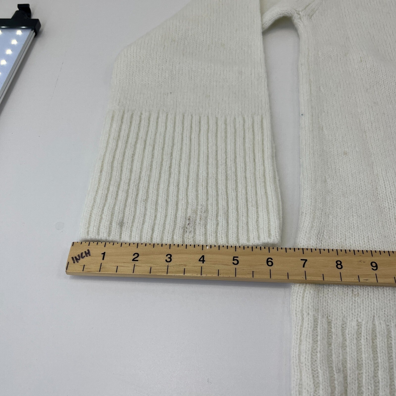 Sweaty Betty Alpine Wool Crew Neck Jumper Sweater in Lily White size S Alpaca