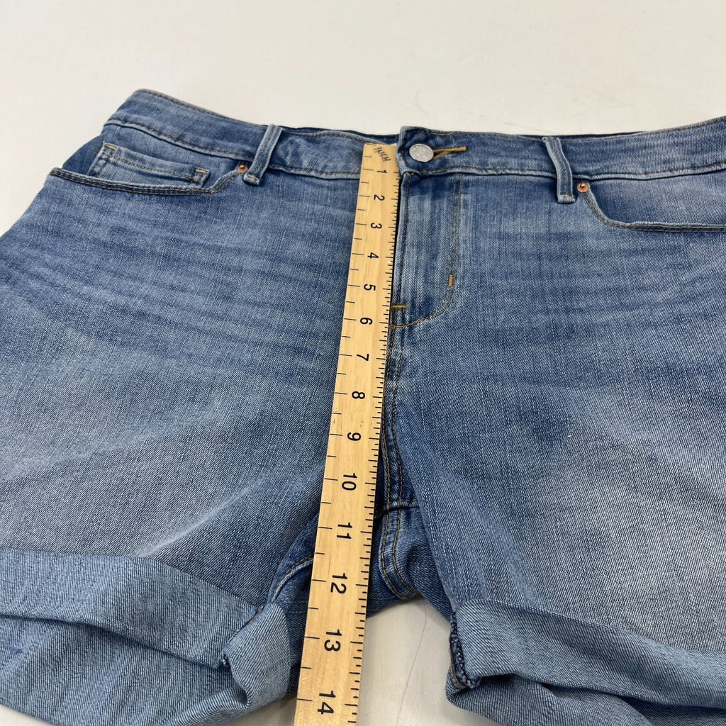 Signature Levi Strauss Co Mens Mid Blue Denim Shorts W32" Cotton Casual Fit