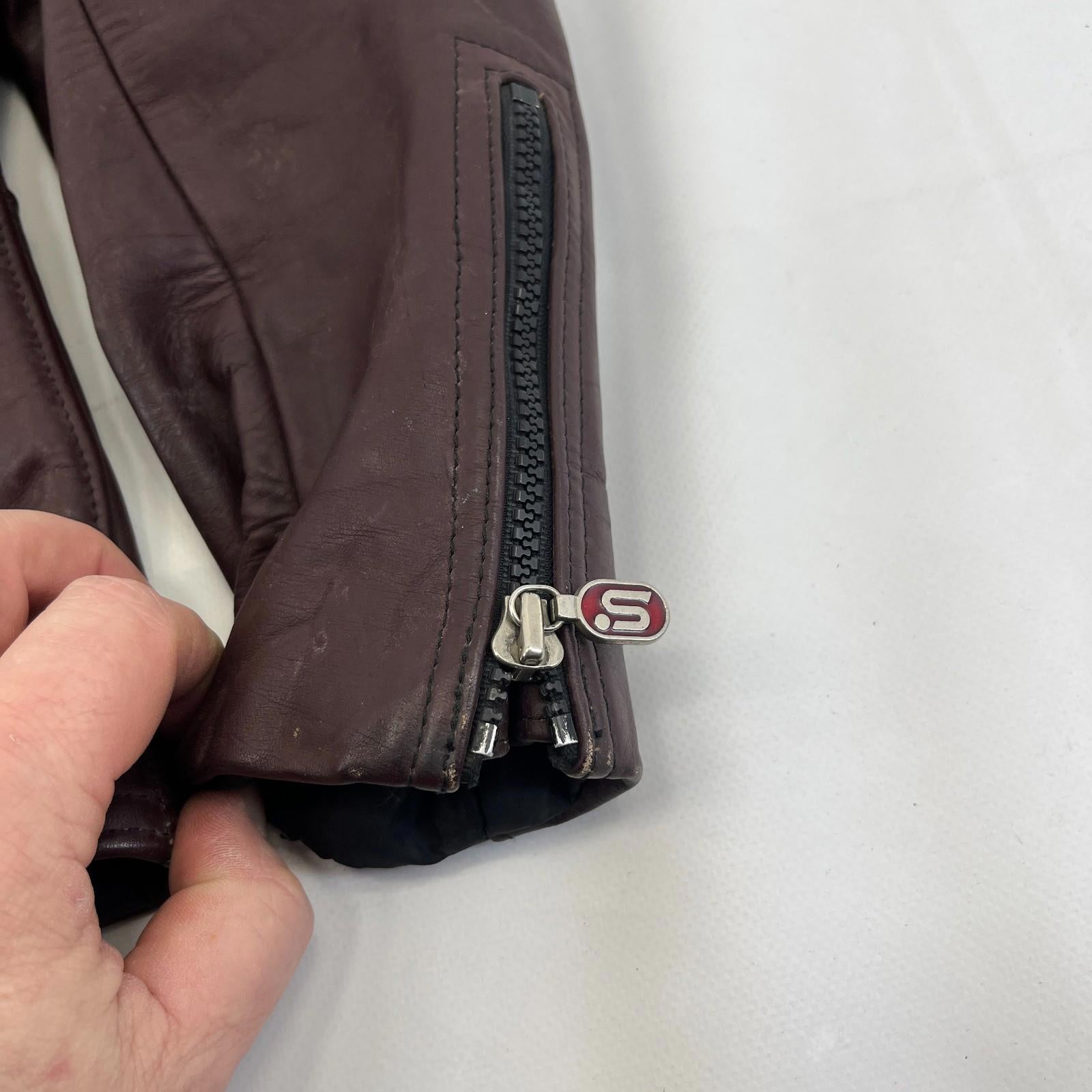 Segura Women's Vintage Leather Motorcycle Jacket in Oxblood Red size 8