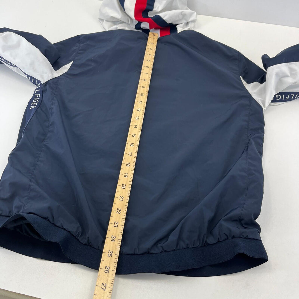 Tommy Hilfiger Waterproof Windproof Hooded Jacket Windbreaker size S Black/White
