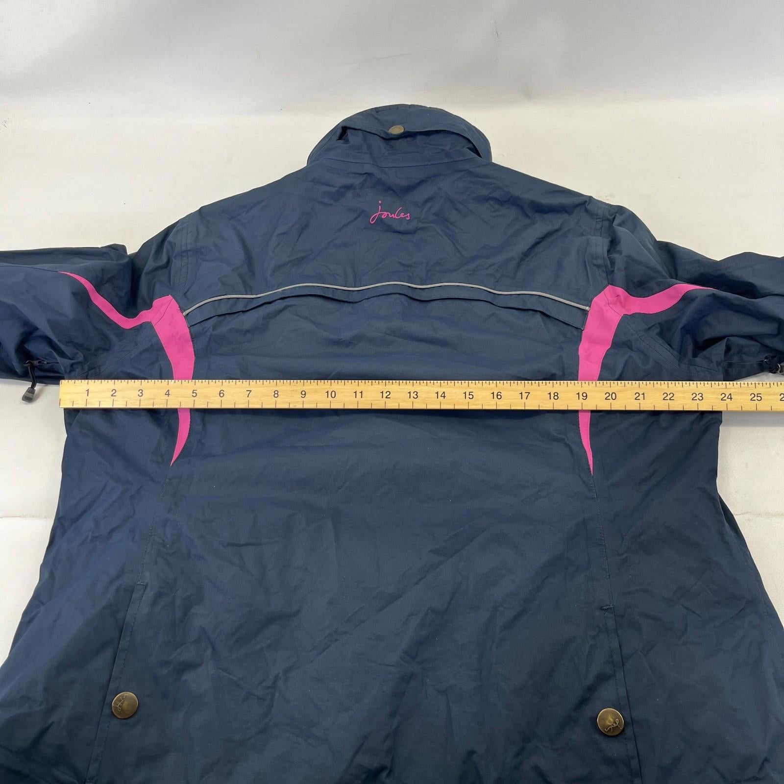 Joules Waterproof Hiking Jacket Raincoat Women’s Size 18 Navy Blue & Pink Coast