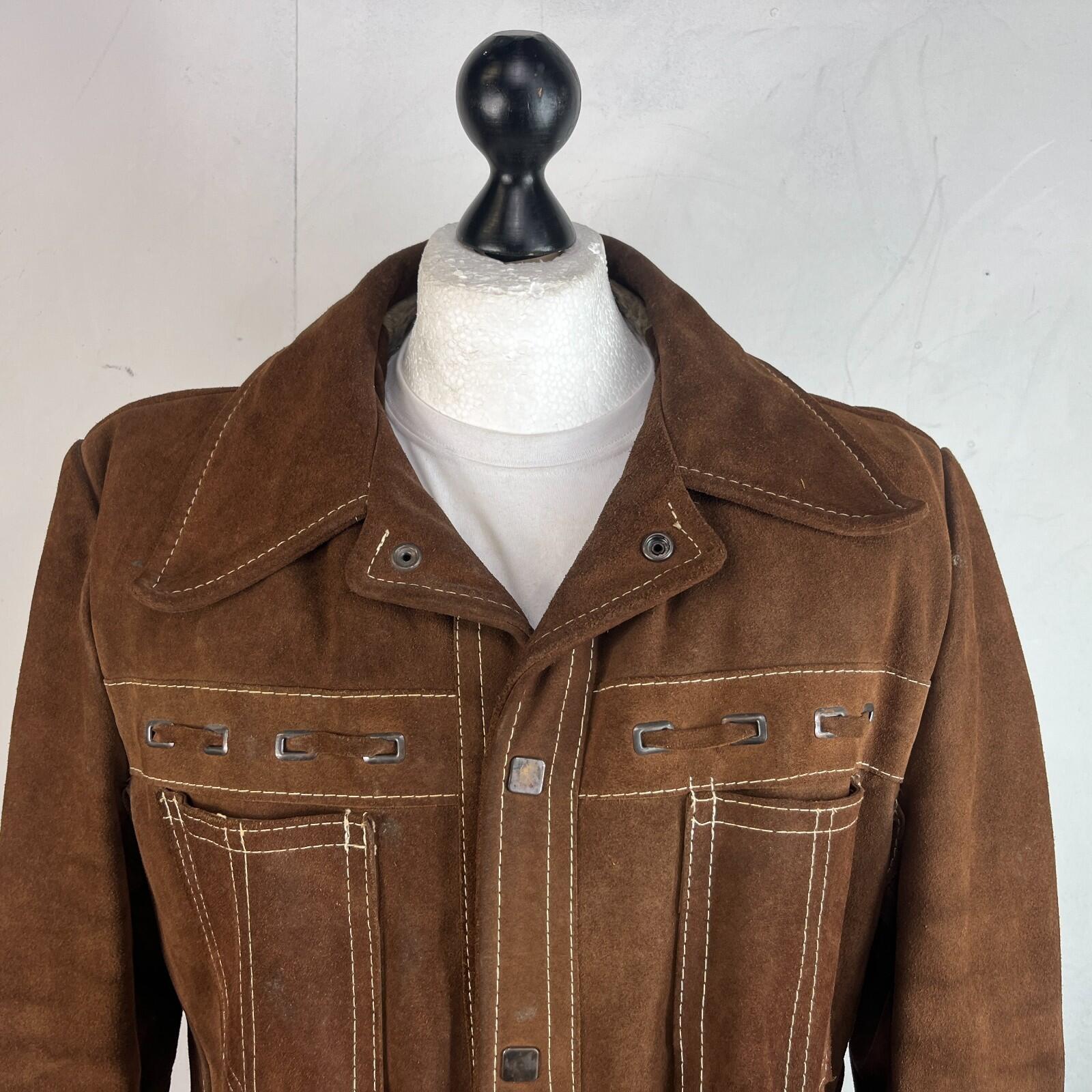 Vintage Excelled Heavy Suede Leather Rugged Wear Jacket size 44 Made in Canada