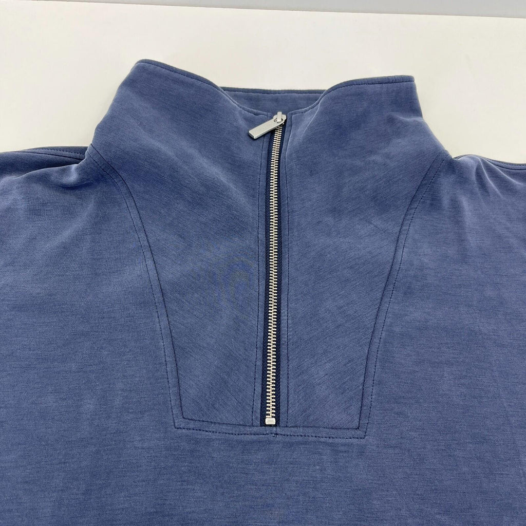 Sweaty Betty Sand Wash Half Zip Longline Sweatshirt Navy Blue size M/12