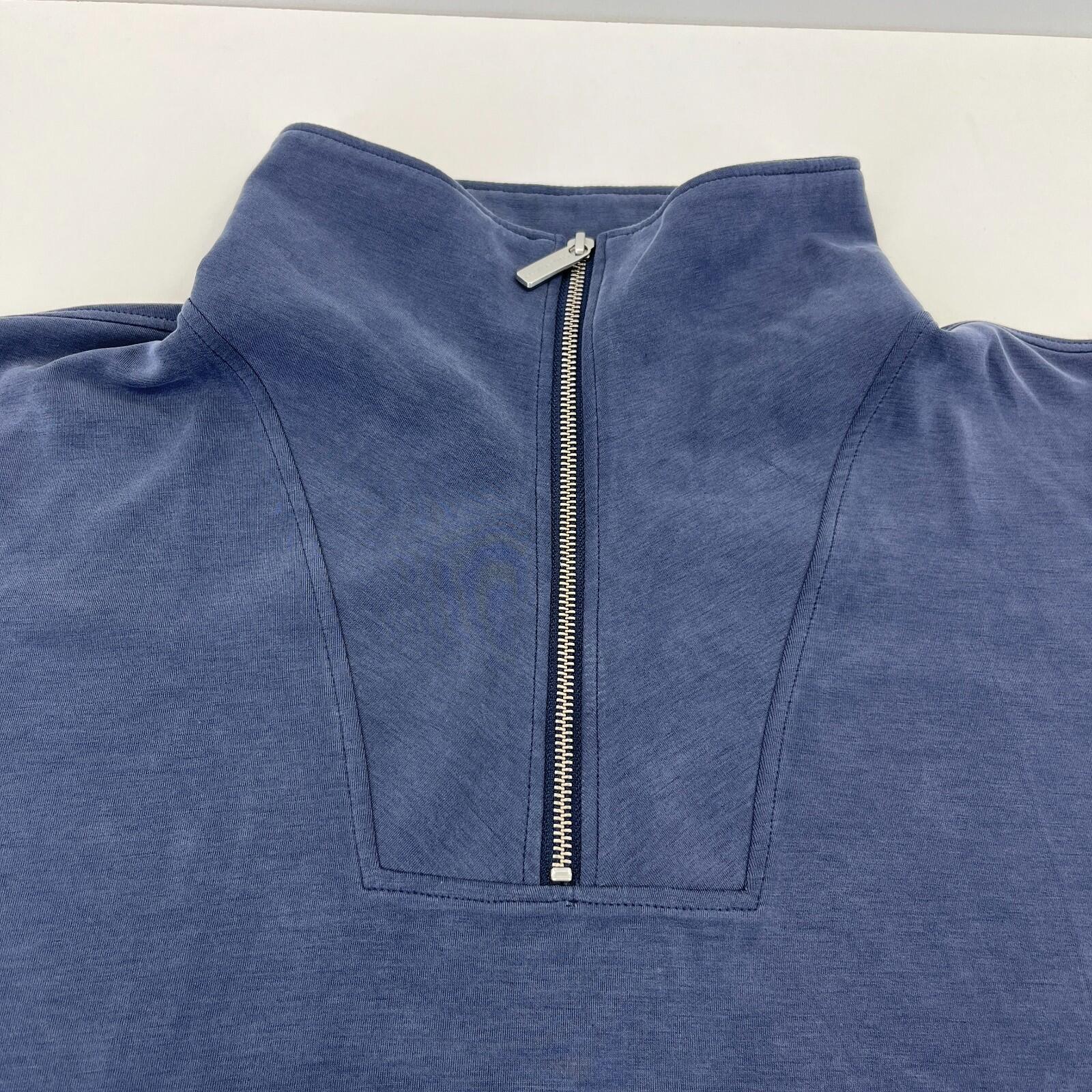 Sweaty Betty Sand Wash Half Zip Longline Sweatshirt Navy Blue size M/12