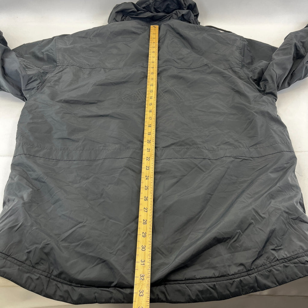 Adidas Men's Quilted Coach Jacket in Dark Grey - size Medium Oversized