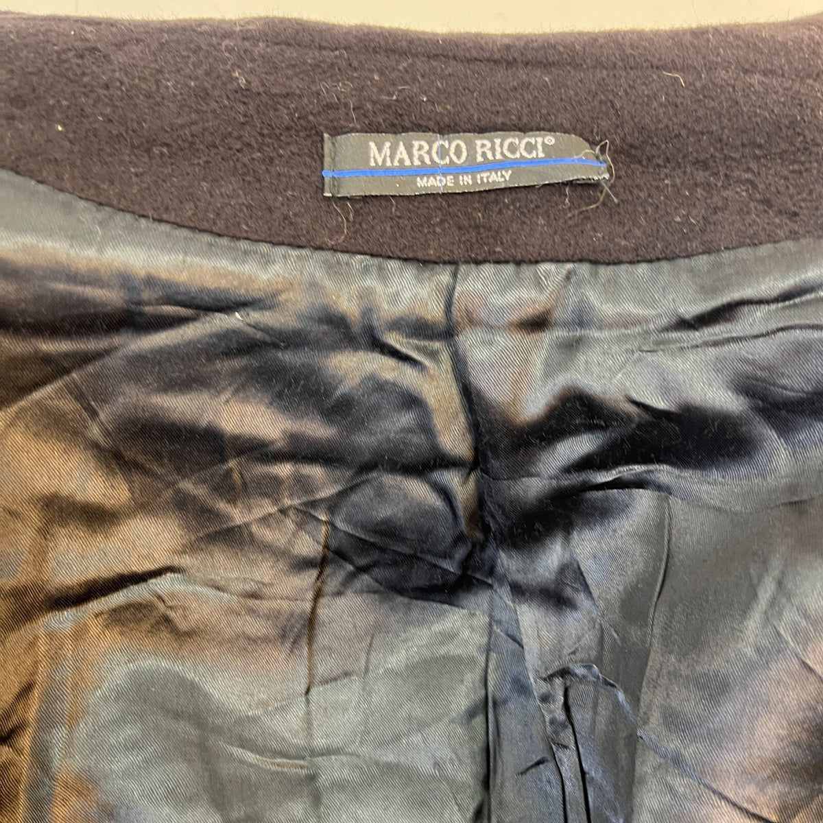 Marco Ricci Black Cashmere & Wool Overcoat Single Breast Made in Italy EU 52 (L)
