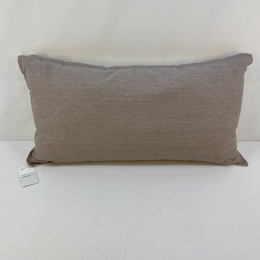 M&S Rectangular Bolster Cushion Mottled Grey & Cream Zip Close 74cm x 41cm - New