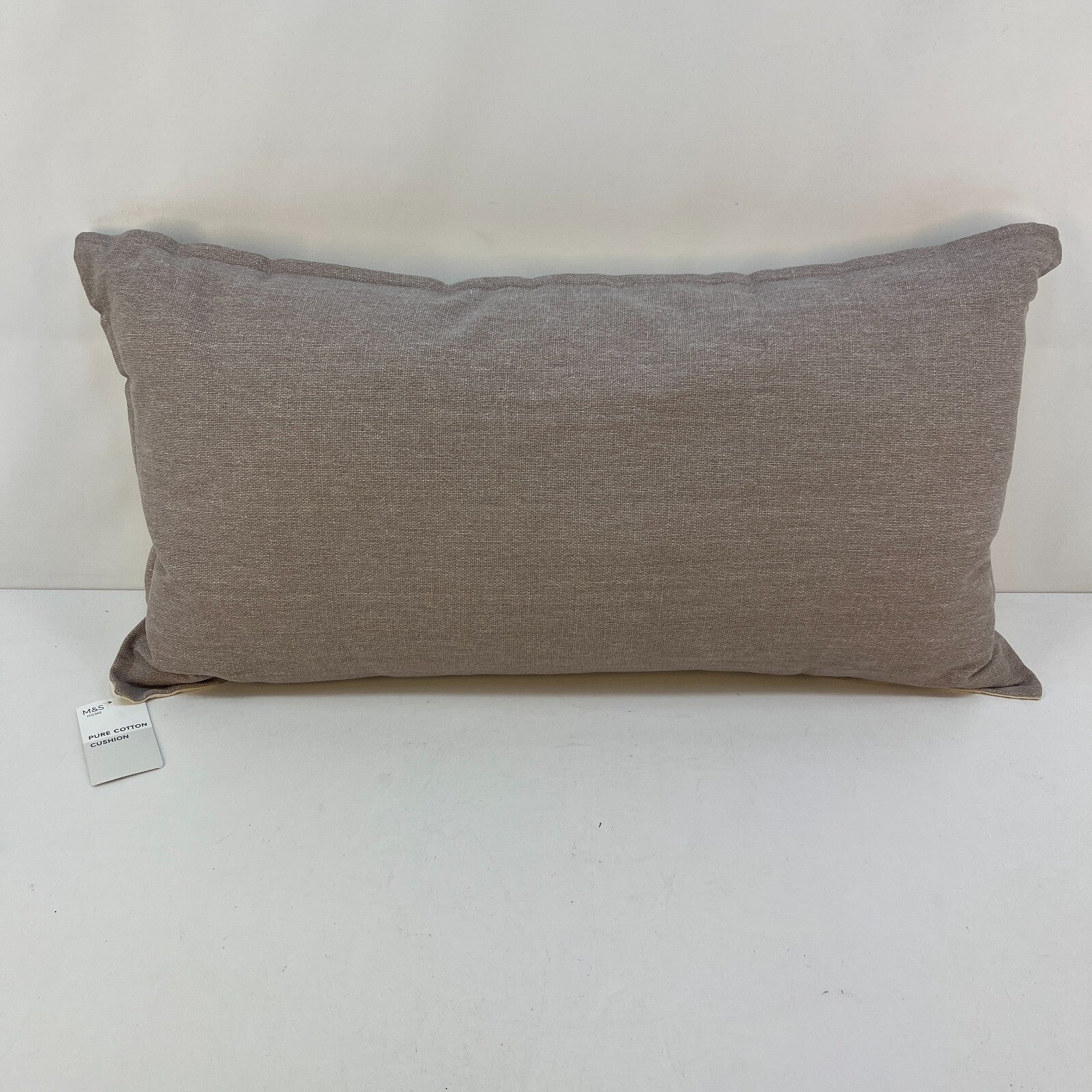 M&S Rectangular Bolster Cushion Mottled Grey & Cream Zip Close 74cm x 41cm - New
