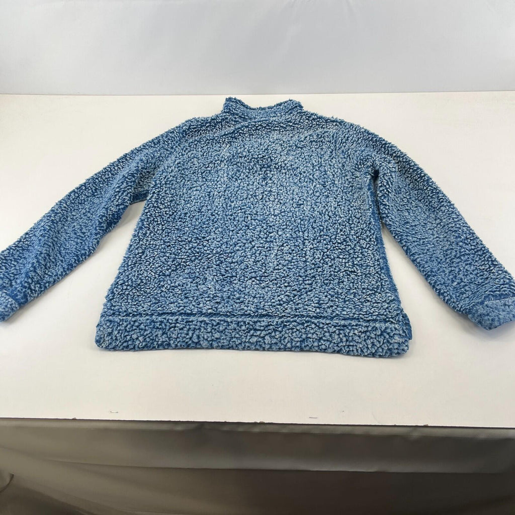 Weird Fish Women’s 1/4 Zip Sherpa Style Snug Fleece Pullover size 12 Blue