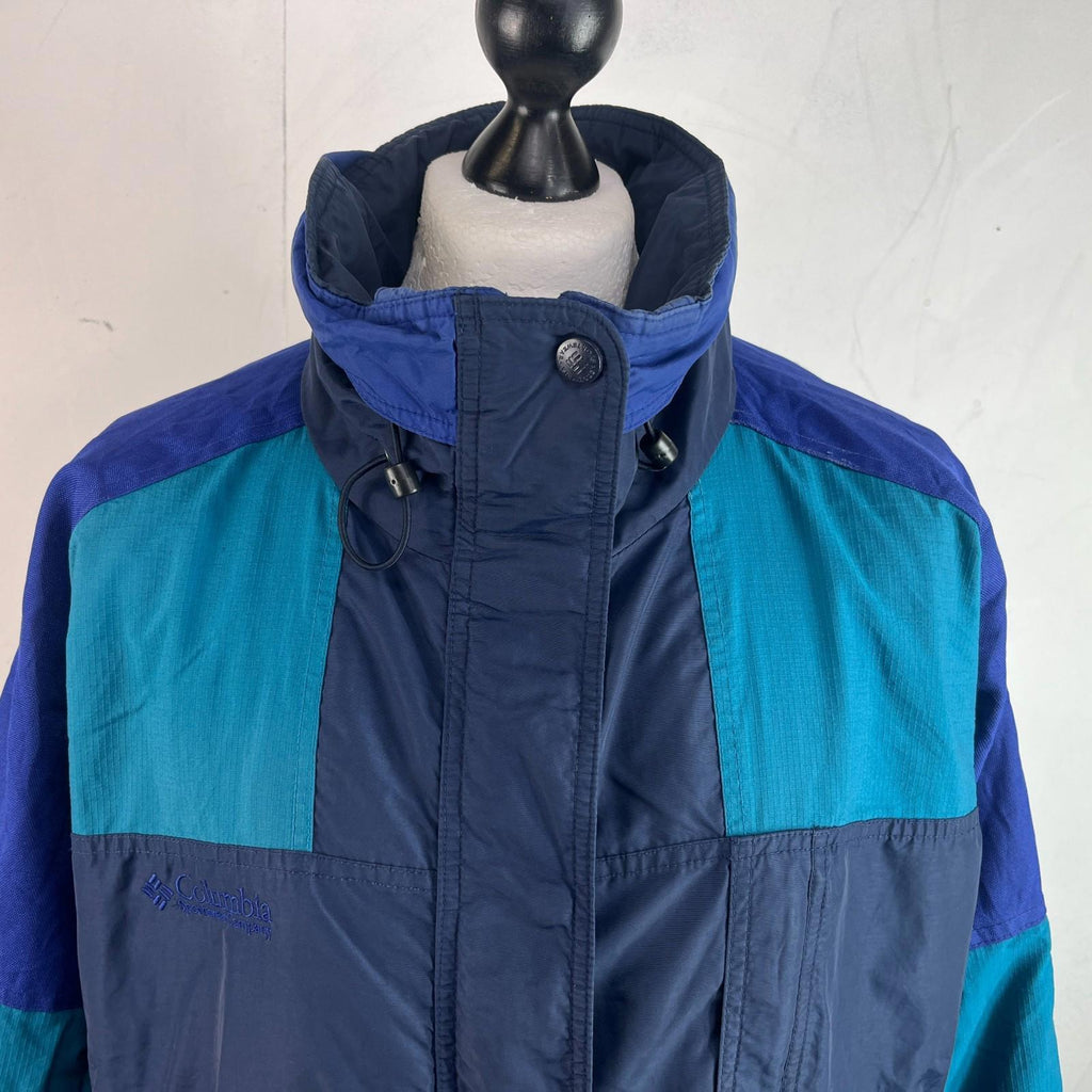 Columbia Parka Coat Womens US size L (UK 2XL) Oversized Waterproof Blue Jacket