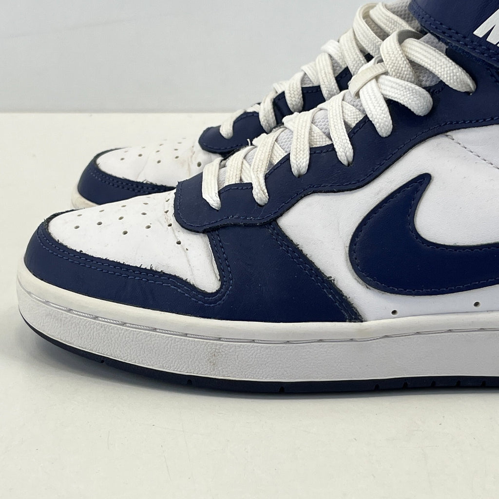 Nike Court Borough Mid 2 Trainers White Navy Blue Sneakers UK 5.5 EU 38.5 US 6Y