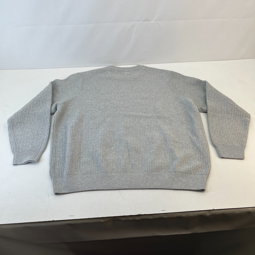 M&S Men's Cotton Blend Cable Knit Crew Neck Jumper Grey Marl 3XL New