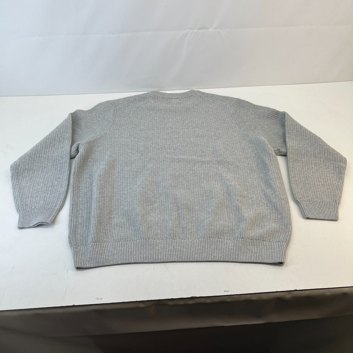 M&S Men's Cotton Blend Cable Knit Crew Neck Jumper Grey Marl 3XL New