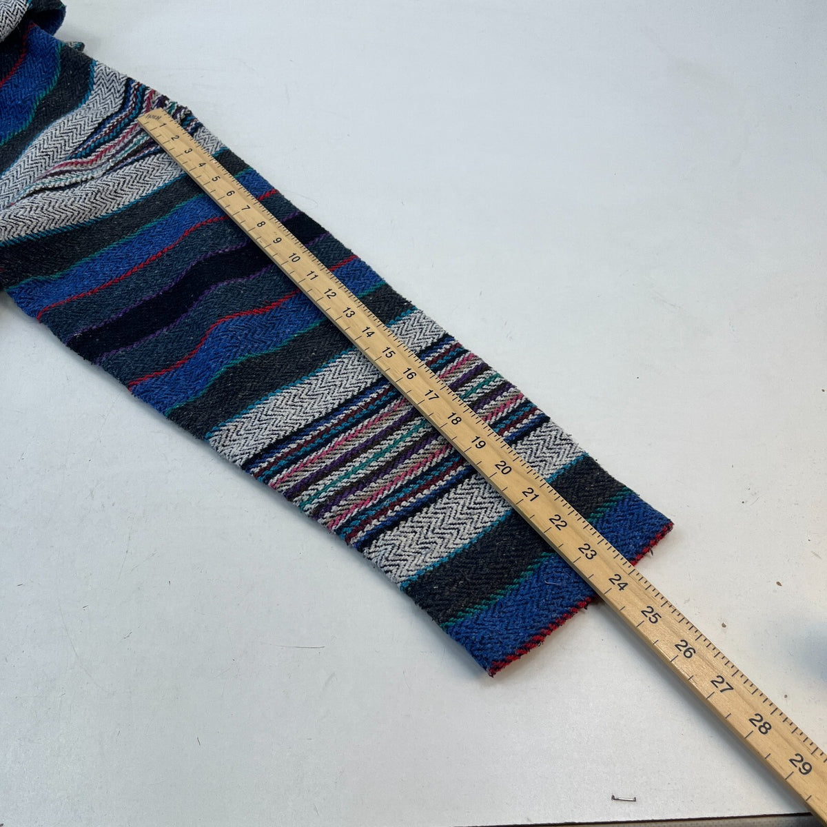Genuine Mexican Baja Hoodie Pullover Hippie Festival Blue/Black/Grey UK size XL