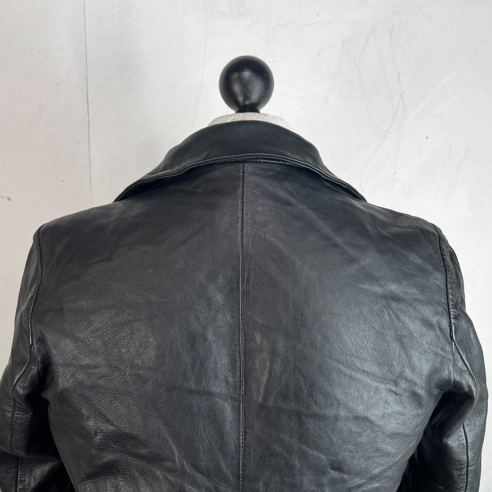 Vintage Barneys Women’s Lamb's Leather Jacket Black size 14 Biker