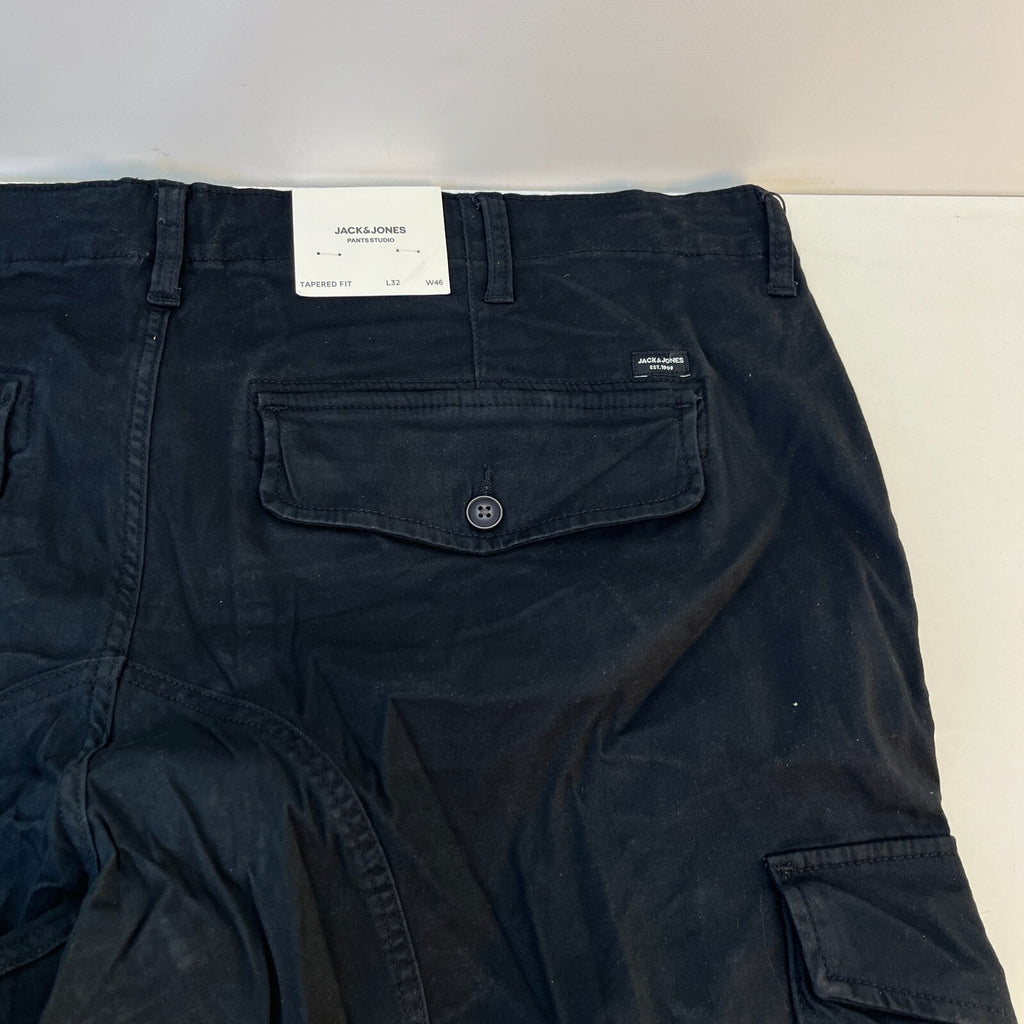 Jack & Jones Cargo Trousers Pants Men’s W46" L32" Charcoal Grey Tapered Fit New
